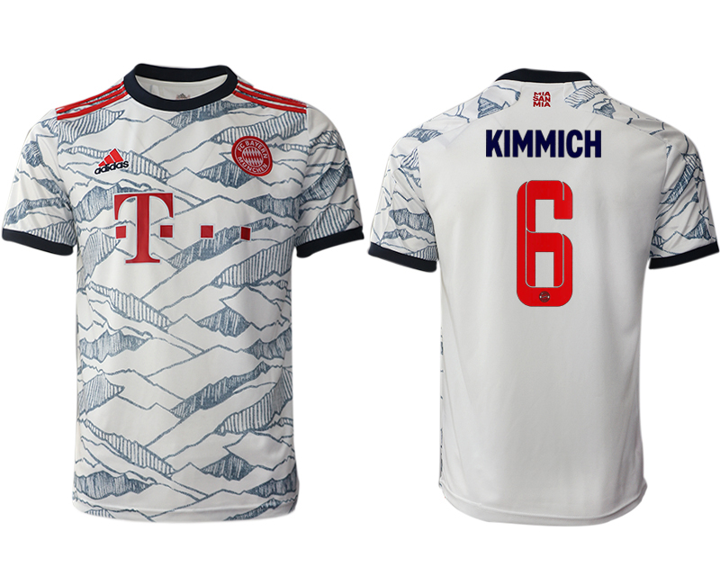 Men 2021-2022 Club Bayern Munich Second away aaa version white #6 Soccer Jersey->bayern munich jersey->Soccer Club Jersey